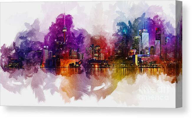 Canada Canvas Print featuring the digital art Toronto Canada Skyline by Ian Mitchell