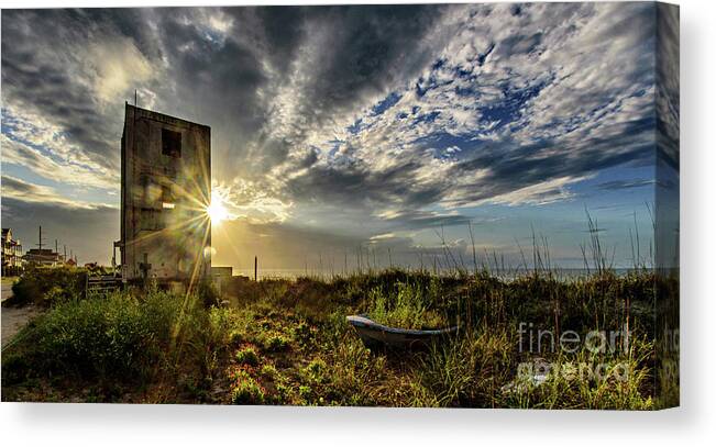 Surf City Canvas Print featuring the photograph Tower 3 Sunstar by DJA Images