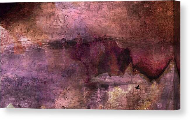 Abstract Canvas Print featuring the mixed media Unexpected Flight into the Past by Lenore Senior