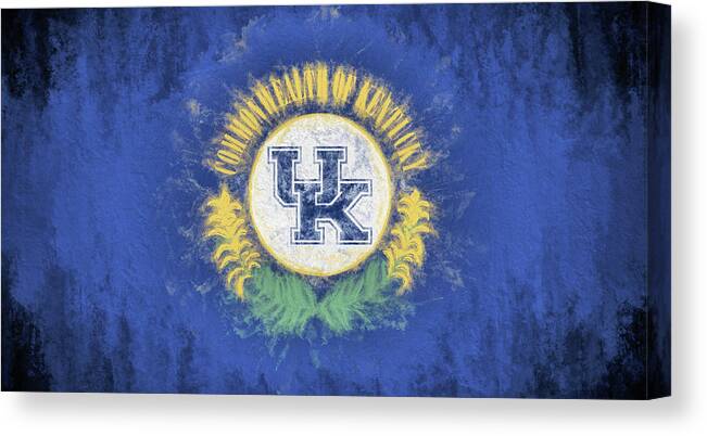 University Of Kentucky Canvas Print featuring the digital art University of Kentucky State Flag by JC Findley