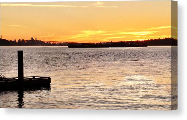 Sunset Canvas Print featuring the photograph Vancouver Sunset by Luzia Light
