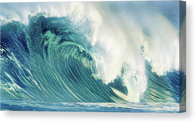Waves Canvas Print featuring the painting Wind Waves by Russ Harris