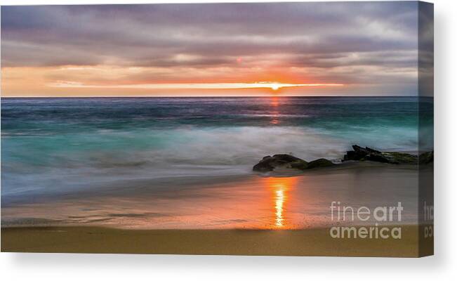 Beach Canvas Print featuring the photograph Windansea Beach at Sunset by David Levin