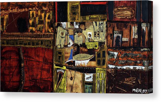 African Fine Art Canvas Print featuring the painting Window On The World by Michael Nene