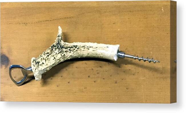  Canvas Print featuring the sculpture Wine Opener by Kevin Callahan