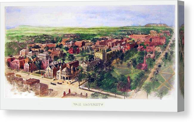 Painting Canvas Print featuring the painting Yale University 1906 by Mountain Dreams