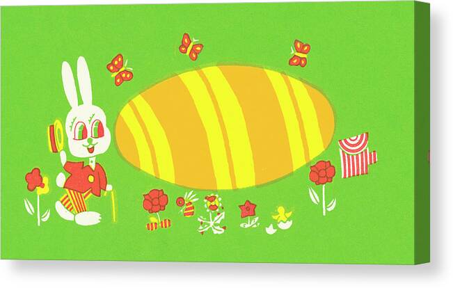 Animal Canvas Print featuring the drawing Easter bunny #4 by CSA Images