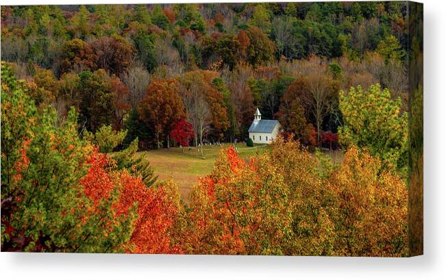 Church Canvas Print featuring the photograph A Rich View by Marcy Wielfaert