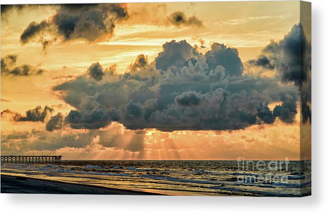 Sunrise Canvas Print featuring the photograph Beaming through by DJA Images