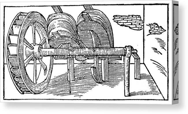 Bellows Canvas Print featuring the drawing Bellows Operated By A Camshaft Powered by Print Collector