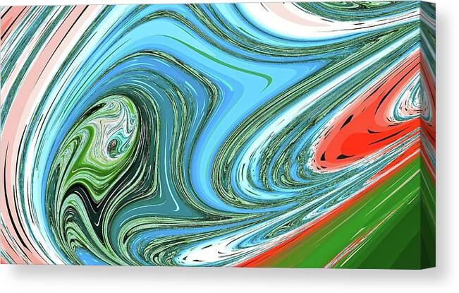 Fantasy Canvas Print featuring the digital art Blue Super Swoosh by Don Northup