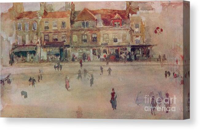 People Canvas Print featuring the drawing Chelsea Shops, C1855, 1904 by Print Collector