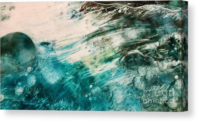 Abstract Canvas Print featuring the painting Cleansing Wave by Deb Stroh-Larson