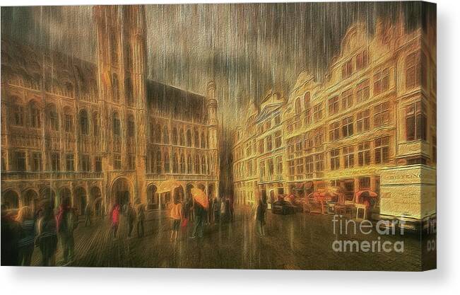 La Grande Place Canvas Print featuring the photograph Deluge by Leigh Kemp