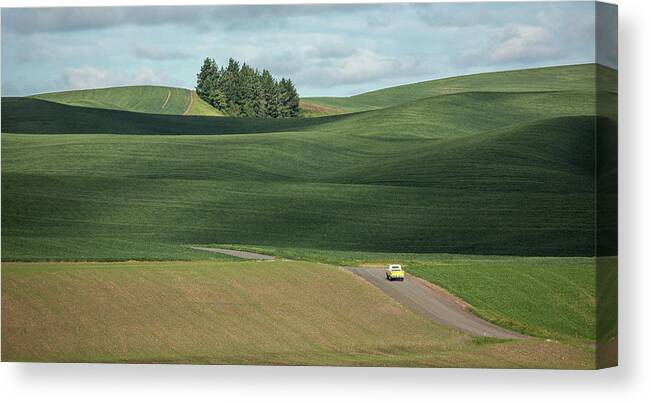 Mountain Canvas Print featuring the photograph Drive in the Palouse by Bob Cournoyer