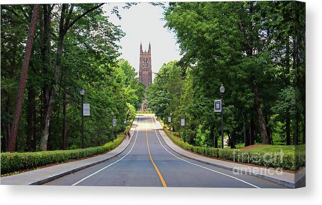 Duke University Canvas Print featuring the photograph Duke University Chapel Drive 3529 by Jack Schultz