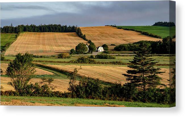 Pei Canvas Print featuring the photograph Fields and Farms Patchwork by Marcy Wielfaert