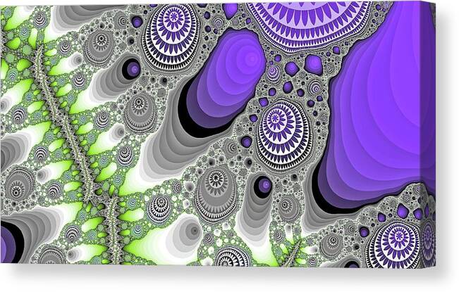 Space Canvas Print featuring the digital art Funky Purple Canyon by Don Northup