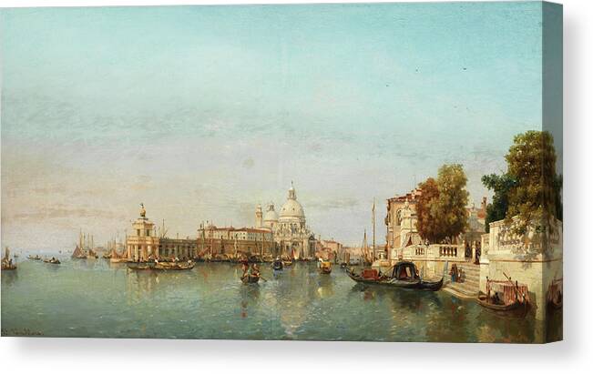 Grand Canal Canvas Print featuring the painting Grand Canal, Venice by Jean Baptiste van Moer