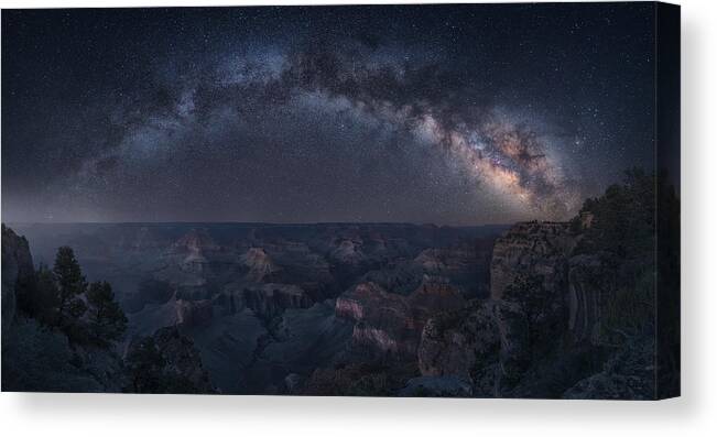 Grand Canvas Print featuring the photograph Grand Canyon - Art Of Night by Carlos F. Turienzo
