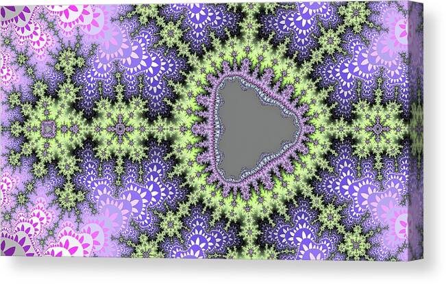 Fantasy Canvas Print featuring the digital art Grey Lake Fantasy Purple by Don Northup