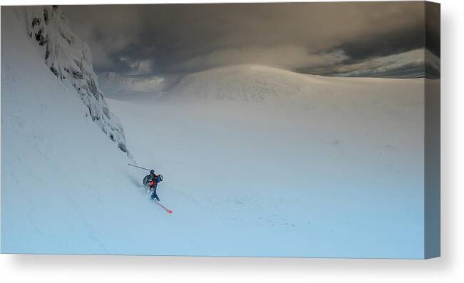 Ski Canvas Print featuring the photograph Moon Landscape by Eric Verbiest