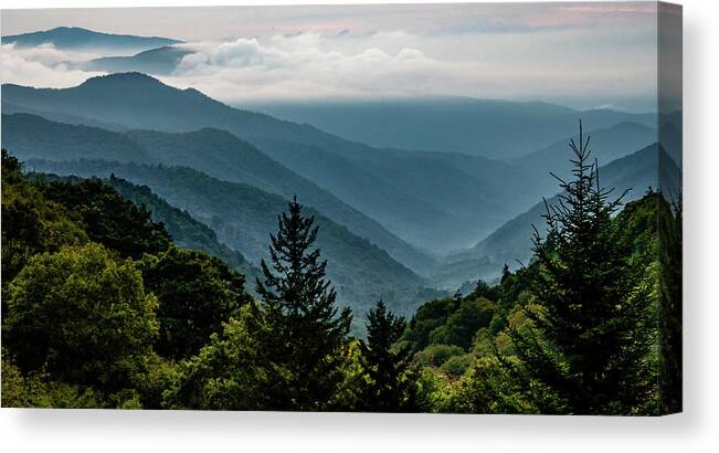 Scripture Canvas Print featuring the photograph Mountains Mighty by Marcy Wielfaert