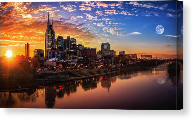 Nashville Sunset Canvas Print featuring the photograph Nashville Sunset by Jonathan Ross