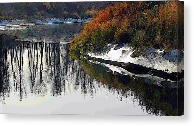 Deep Canvas Print featuring the photograph New Ice by Robert Bissett