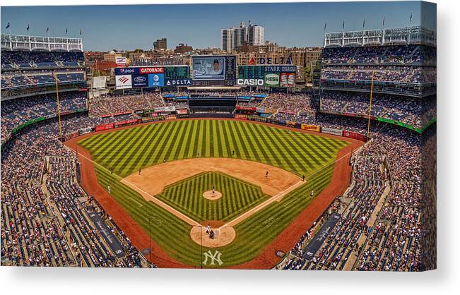 Ny Yankees Canvas Print featuring the photograph NY Yankees Stadium by Susan Candelario