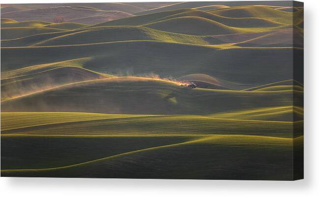 Wheatfield Canvas Print featuring the photograph Palouse Waves by Sherry Ma