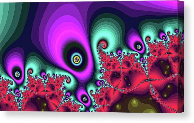 Fractal Canvas Print featuring the digital art Purple Magic Glow by Don Northup