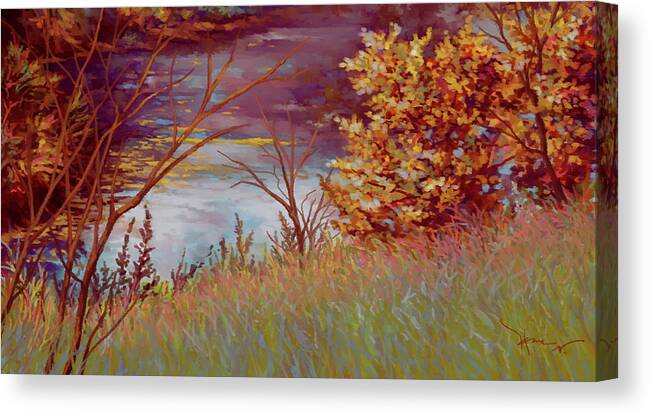 Nature Canvas Print featuring the painting Riverside by Hans Neuhart