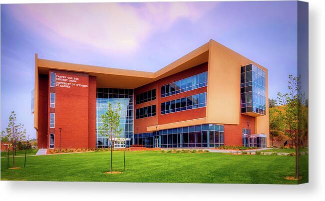 Student Union Canvas Print featuring the photograph Student Union - University Of Wyoming by Mountain Dreams
