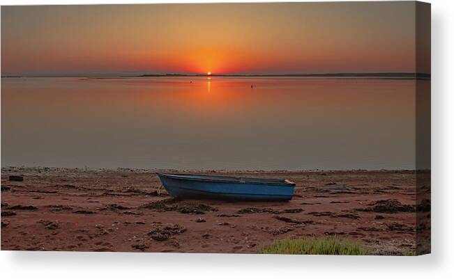 Ocean Canvas Print featuring the photograph The Perfect Sunrise by Marcy Wielfaert
