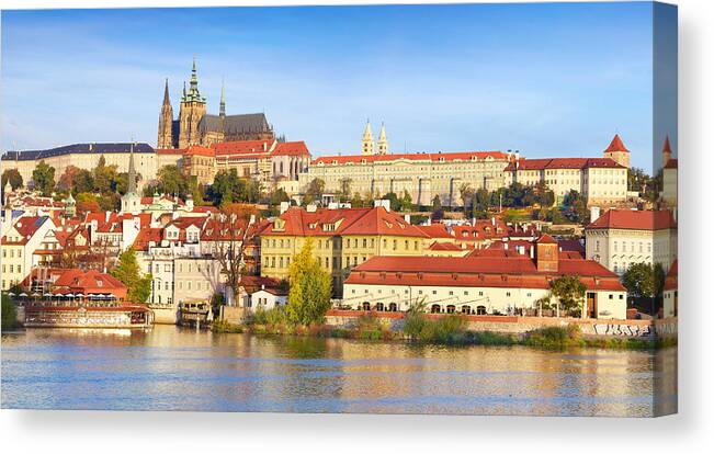 City Canvas Print featuring the photograph The Prague Castle, Prague Old Town by Jan Wlodarczyk