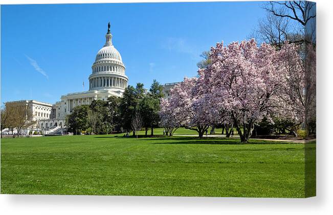 Built Structure Canvas Print featuring the photograph The West Facade Of The United States by Drnadig