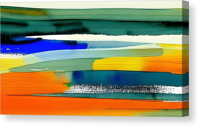 Abstract Canvas Print featuring the digital art Abstract Design 291 by Lucie Dumas
