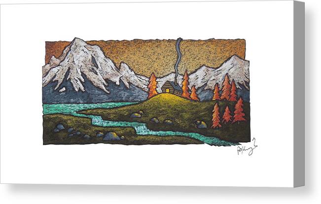 Alpine Canvas Print featuring the pastel Alpine Haven by Patrick Kochanasz