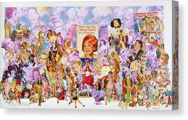 Women Canvas Print featuring the mixed media Always Ask A Man _Femininity vs Feminism by Sally Edelstein