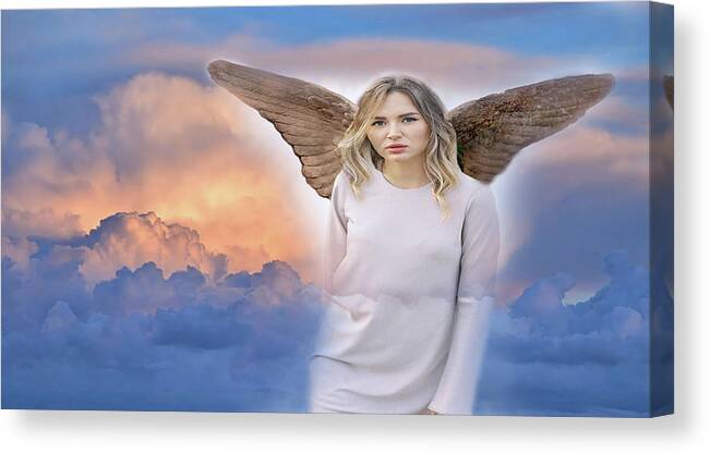 Angel Amoung Us Canvas Print featuring the photograph An Everyday Angel Emerges... by Marilyn MacCrakin