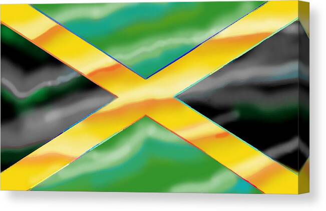 Be The Change Canvas Print featuring the digital art Be The Change - Jamaica by Marcello Cicchini