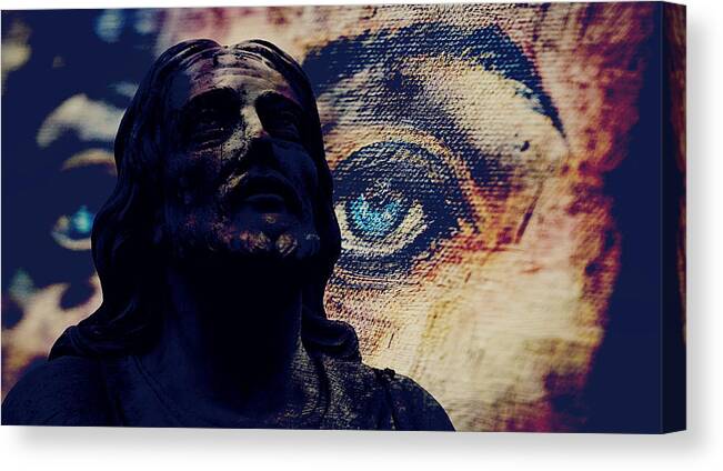 Christ Canvas Print featuring the mixed media Heaven Help Us All by Paul Lovering