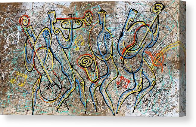 Canvas　Canvas　Pixels　Print　Pollock　Blues　Zernitsky　Leon　Jazz,　by　Art　Canvas　and　Rhythm　Jackson　Prints