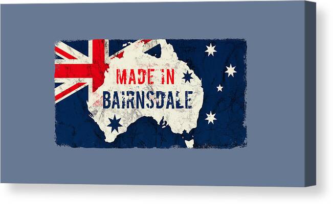Bairnsdale Canvas Print featuring the digital art Made in Bairnsdale, Australia by TintoDesigns