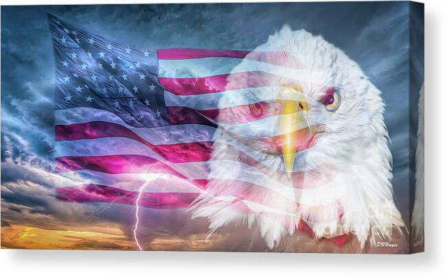 Eagles Canvas Print featuring the photograph Patriotic Sky III by DB Hayes