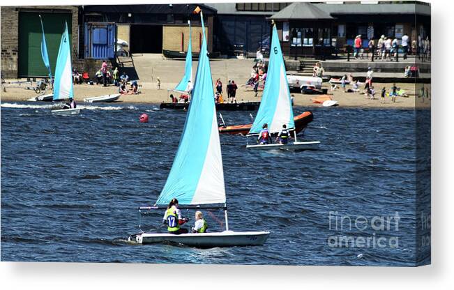 Lake Canvas Print featuring the photograph Sail boats, Hollingworth Lake UK by Pics By Tony