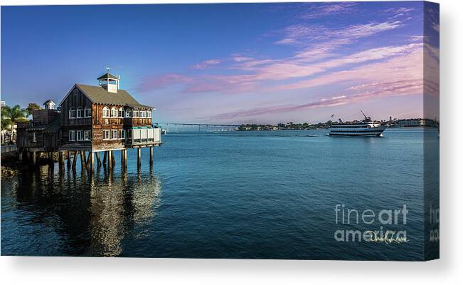 California Canvas Print featuring the photograph San Diego Bay at Dusk Near Seaport Village by David Levin