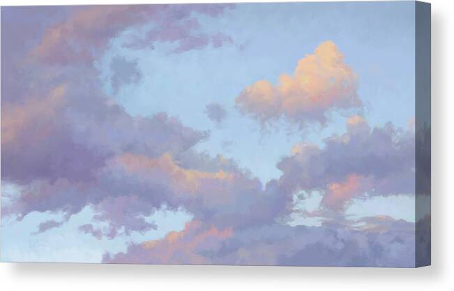 Sky Canvas Print featuring the painting Sky - Divine Beauty by Lucie Bilodeau