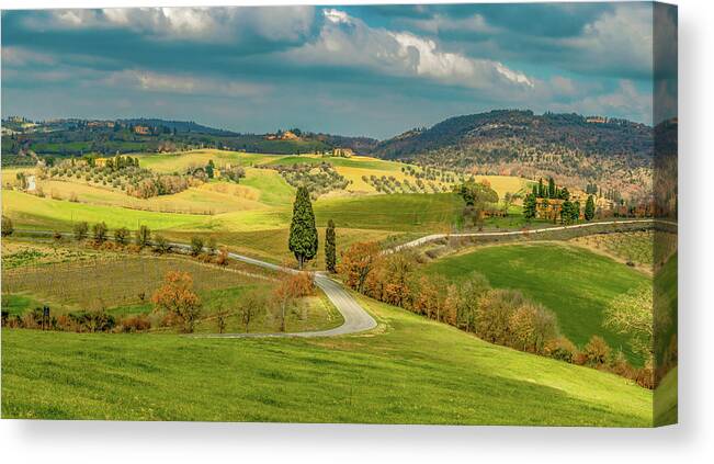 Tuscany Canvas Print featuring the photograph The Hills Are Alive In Tuscany by Marcy Wielfaert